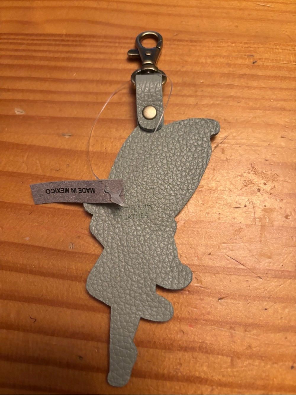 Portland Leather Pistachio Fairy Bag Charm with Pink and Green Embroidy - NEW - Picture 3 of 3